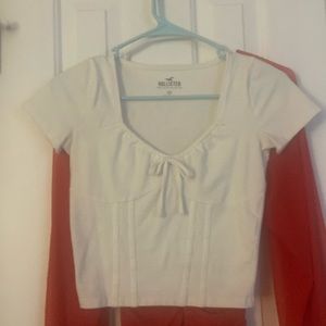 White hollister crop top